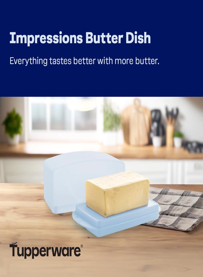 Tupperware Impressions Butter Dish, Light Blue, Dishwasher Safe and BPA Free - Image 2